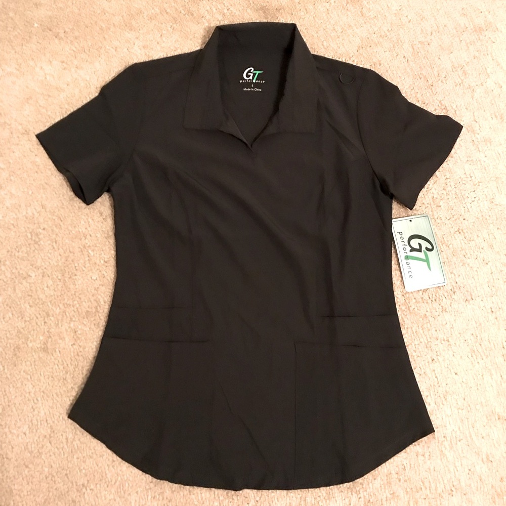 GT collared scrub top sz S NWT